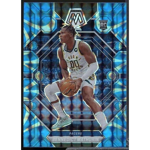 Bennedict Mathurin Rookie Card 2022-23 Panini Mosaic Mosaic Reactive Blue #210