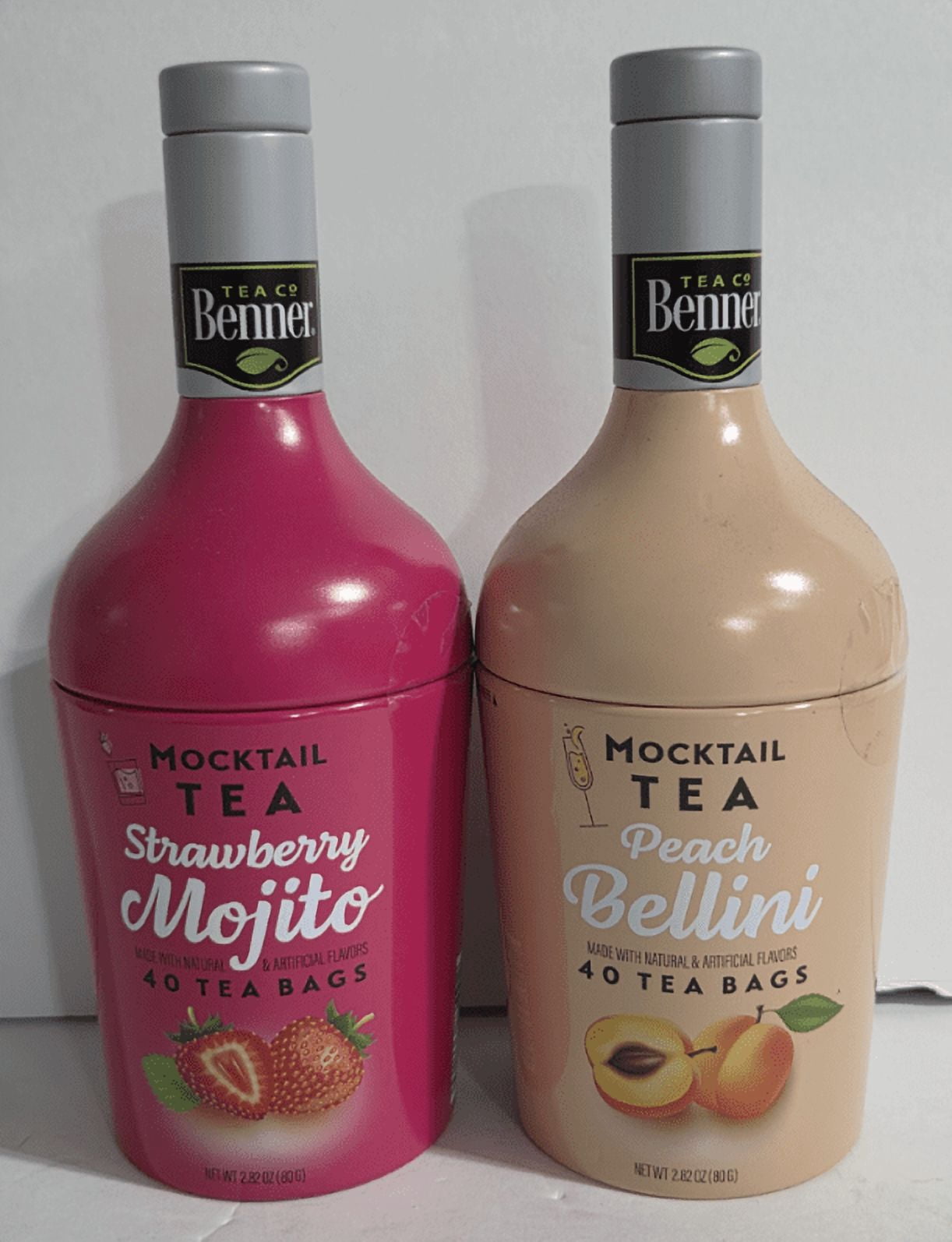 Benner Mocktail Tea Strawberry Mojito & Peach Bellini 2.82oz 80g (2 ...