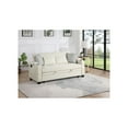 thumbnail image 1 of Lilola Home 71"W Beige Fabric Convertible Sleeper Loveseat with USB Charger, 1 of 6