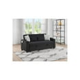 thumbnail image 1 of Lilola Home 71"W Black Fabric Convertible Sleeper Loveseat with USB Charger and Cupholders, 1 of 6