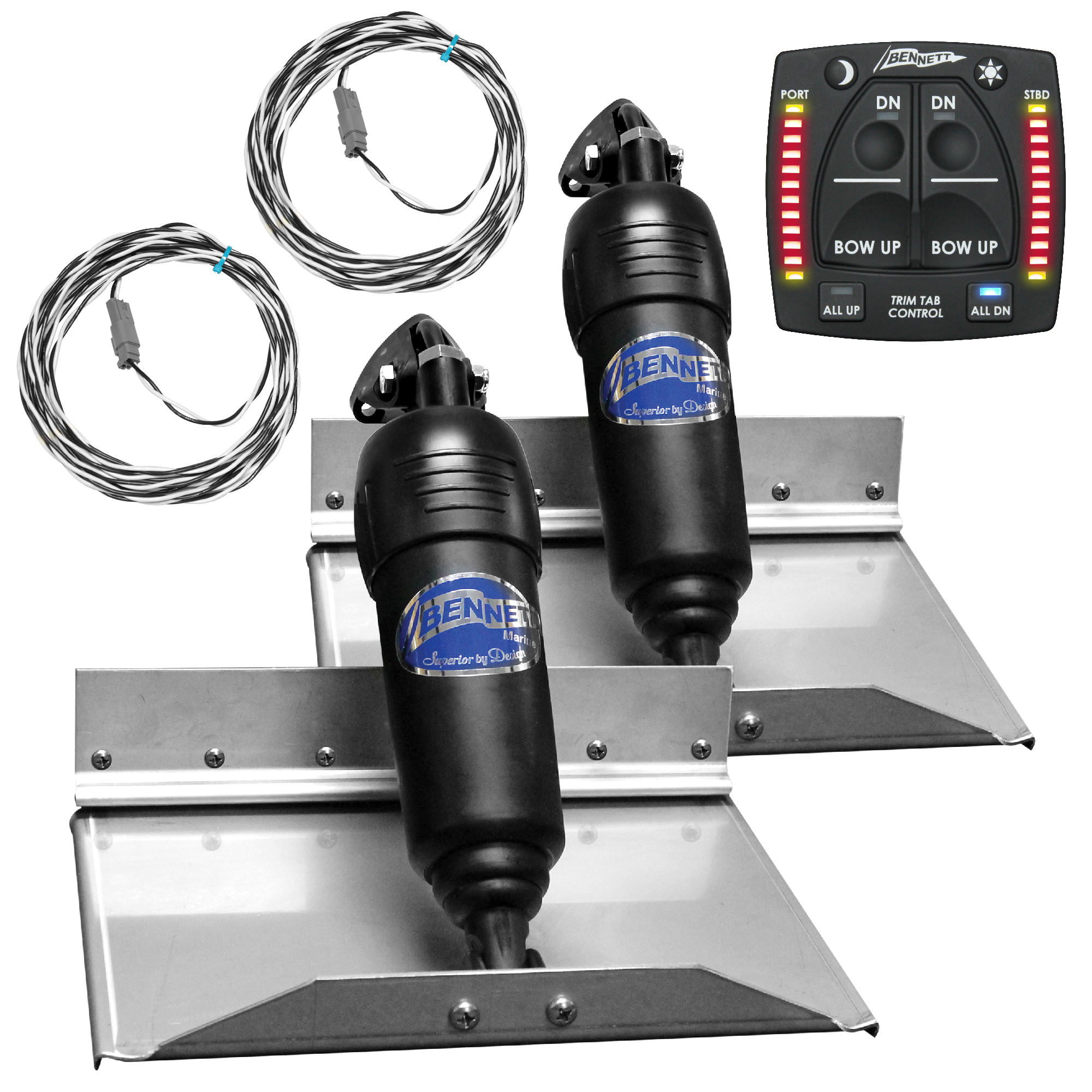 Bolt Electric Trim Tab System 12" x 9", Includes Integrated Helm Control, Actuators