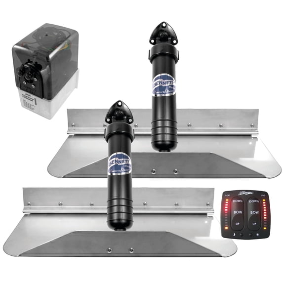 Bennett Marine 6BT-50110-85-00 Standard (Classic) Hydraulic Trim Tab System with One Box Indication Unit - 18" x 9"