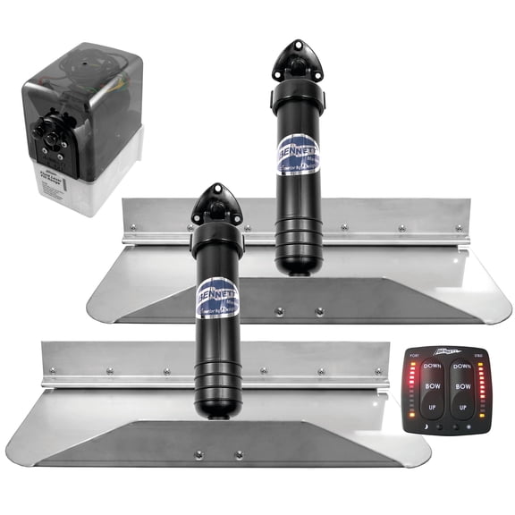 Bennett Marine 6BT-50110-85-00 Standard (Classic) Hydraulic Trim Tab System with One Box Indication Unit - 18" x 9"
