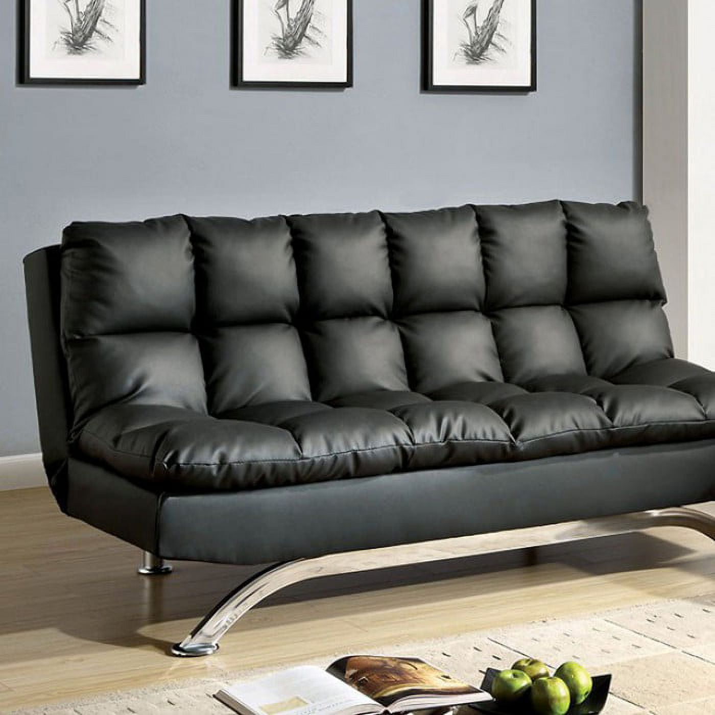 Bennett Futon Sofa-Color:Black - Walmart.com