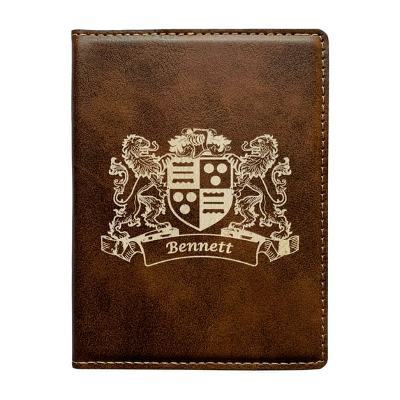 Bennett Irish Coat of Arms Leather Passport Wallet