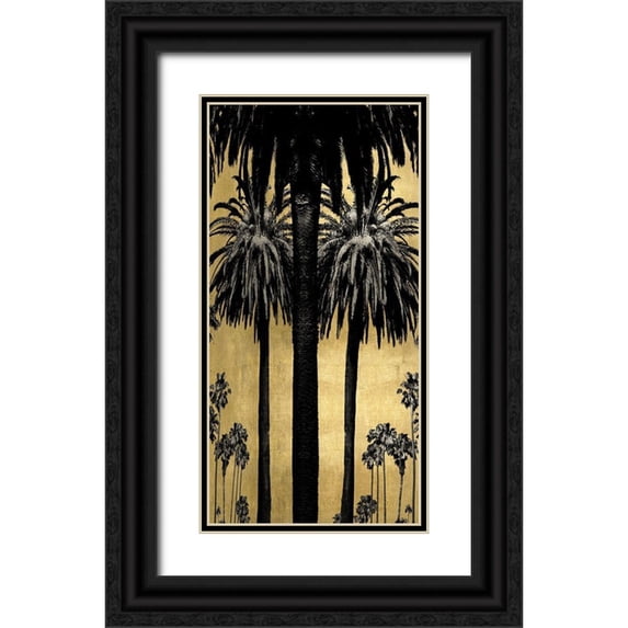 Bennett, Kate 11x18 Black Ornate Wood Framed with Double Matting Museum Art Print Titled - Palms with Gold I