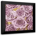 thumbnail image 1 of Bennett, Kate 12x12 Black Modern Framed Museum Art Print Titled - Roses - Amethyst on Gold, 1 of 5