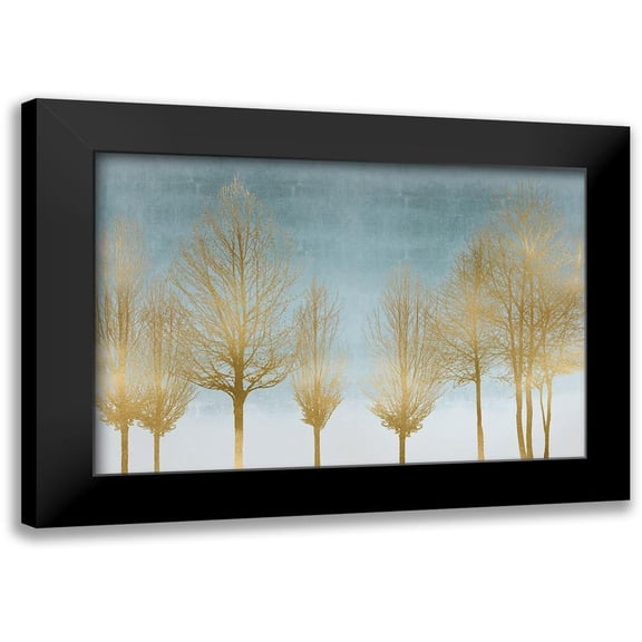 Bennett, Kate 14x11 Black Modern Framed Museum Art Print Titled - Gold Forest on Aqua