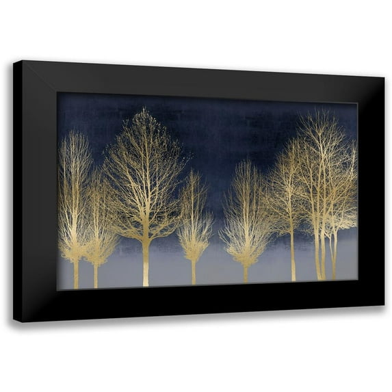 Bennett, Kate 14x11 Black Modern Framed Museum Art Print Titled - Gold Forest on Blue
