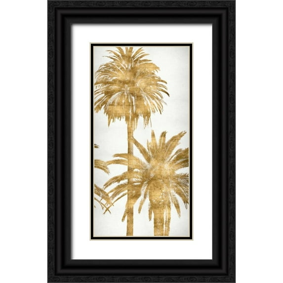 Bennett, Kate 14x24 Black Ornate Wood Framed with Double Matting Museum Art Print Titled - Golden Palms Panel IV