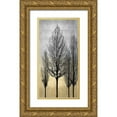 thumbnail image 1 of Bennett, Kate 14x24 Gold Ornate Wood Framed with Double Matting Museum Art Print Titled - Trees on Silver and Gold II, 1 of 4