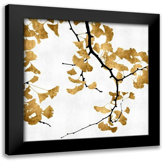 Bennett, Kate 15x15 Black Modern Framed Museum Art Print Titled - Ginko in Gold II