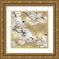 thumbnail image 1 of Bennett, Kate 15x15 Gold Ornate Wood Framed with Double Matting Museum Art Print Titled - Blossoms on Gold III, 1 of 4