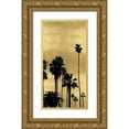 thumbnail image 1 of Bennett, Kate 18x32 Gold Ornate Wood Framed with Double Matting Museum Art Print Titled - Palm Silhouette on Gold III, 1 of 4