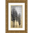 thumbnail image 1 of Bennett, Kate 18x32 Gold Ornate Wood Framed with Double Matting Museum Art Print Titled - Trees on Silver and Gold I, 1 of 4