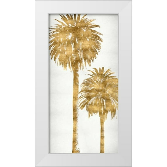 Bennett, Kate 18x32 White Modern Wood Framed Museum Art Print Titled - Golden Palms Panel III