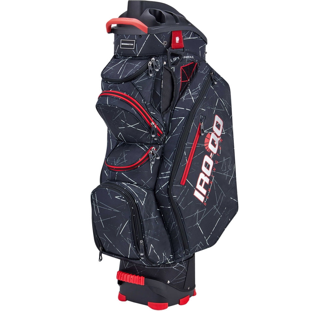 Bennington Quiet Organizer 14 IRO QO Black Flash Red Cart Golf Bag