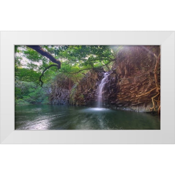 Bennion, Scott 32x20 White Modern Wood Framed Museum Art Print Titled - Eastward in Eden