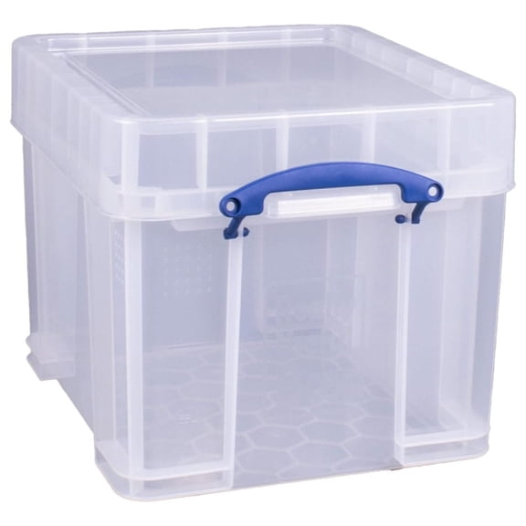 Bennium 35 Liters Transparent Storage Container with Snap Lid and Clip Lock Handle for Lidded Home and Item Storage Bin
