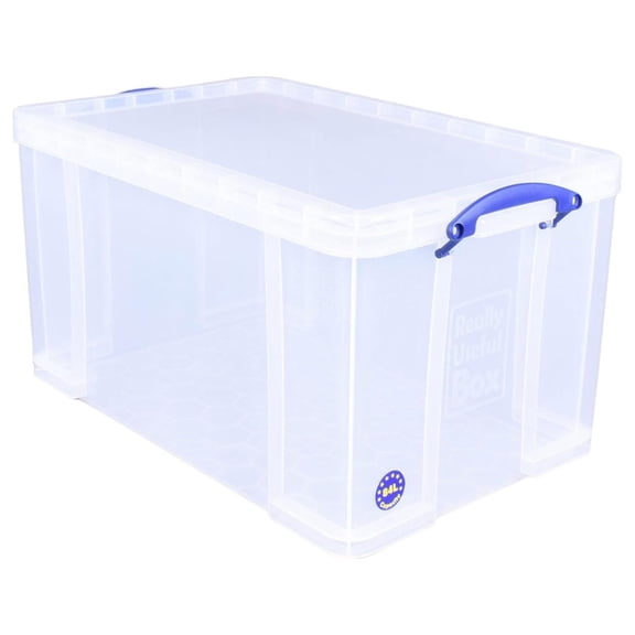Bennium 84 Liters Storage Container with Snap Lid and Clip Lock Handle for Lidded Home and Item Storage Bins, Clear