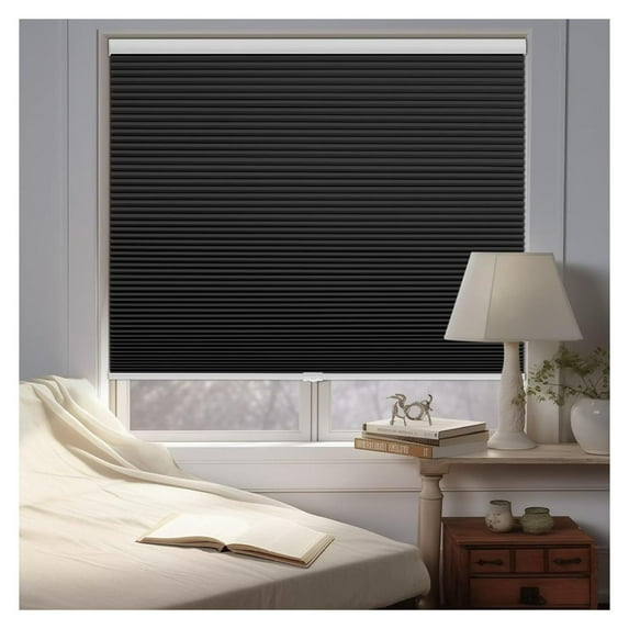 Bennium Blackout Cellular Shades Cordless for Home Indoor Windows, Bedroom, Bathroom, Room Darkening Blinds Honeycomb Black Out Accordion Pleated Pull Down, Shade Size 30" Wx 70" H,JZCEL30BK72C