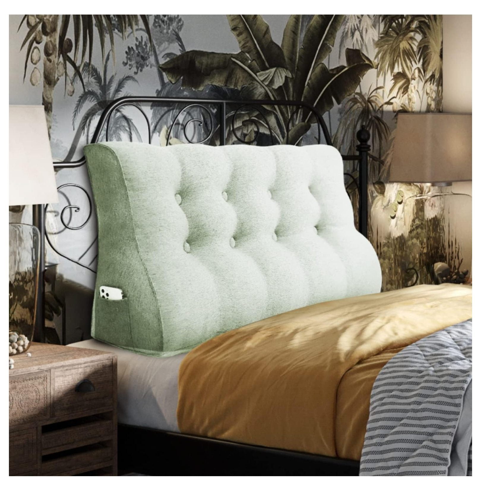 Bennium Curve Wedge Pillows Reading Headboard Backrest Pillow for Sitting Up in Bed Rest, Large