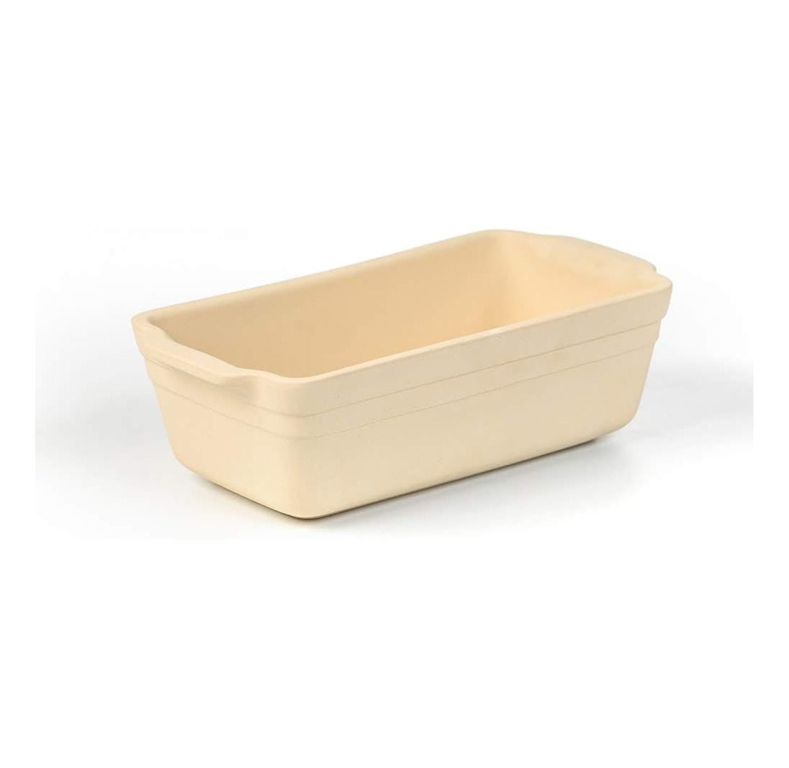 Beige Rectangular Stoneware Non-Stick Loaf Pan