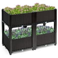 Bennium Raised Garden Beds, Set of 4 Elevated Planter Boxes with Drain