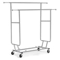 Bennium Rolling Clothes Rack 250 lbs Load Capacity Double Rail Garment ...