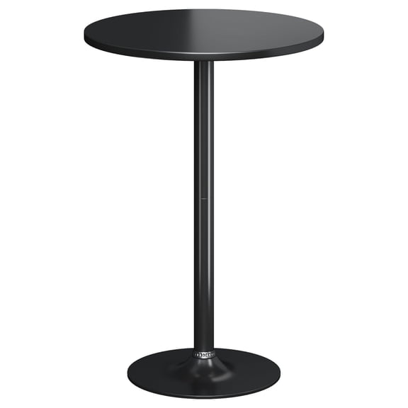Bennium Round Bistro Pub Table 1 Pack Modern Metal Base MDF Top Cocktail Bar Table Counter Bar Height for Pub, Dining Room, Party (Black)