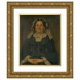 thumbnail image 1 of Benno Fischer 12x14 Gold Ornate Wood Frame and Double Matted Museum Art Print Titled - Portrait of a Woman (1856), 1 of 4