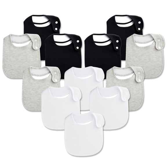 Benoxine 12-Pack Baby Bibs for Boys & Girls, Bandana Drool Bibs, Super Soft Absorbent Bibs, Adjustable Snaps, Machine Washable Newborn Teething Gift Set