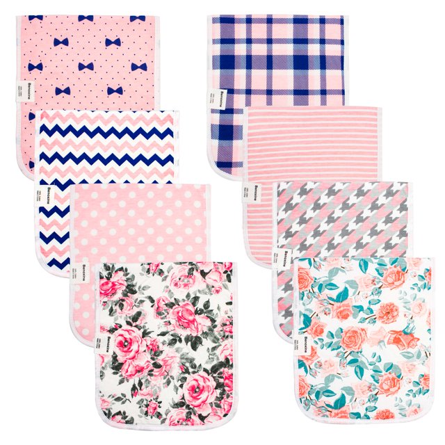Benoxine Ultra-Soft Cotton Baby Burp Cloths, Absorbent, Large, Cute ...