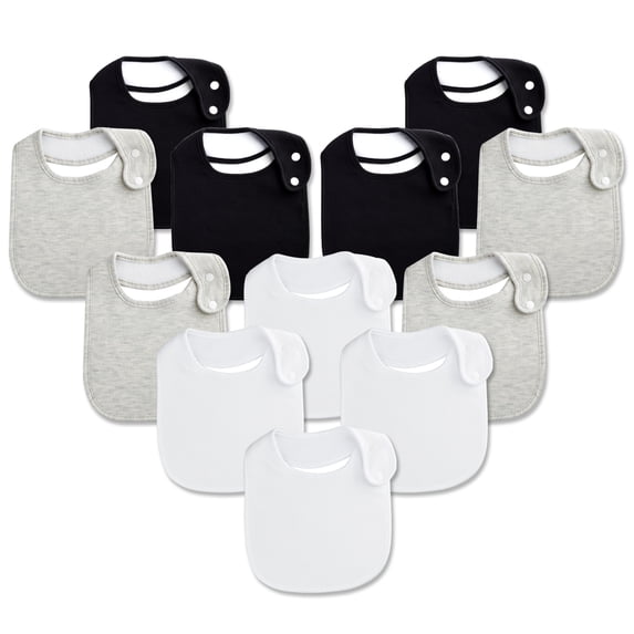 Benoxine 12-Pack Baby Bibs for Boys & Girls, Bandana Drool Bibs, Super Soft Absorbent Bibs, Adjustable Snaps, Machine Washable Newborn Teething Gift Set