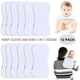 thumbnail image 1 of Benoxine Unisex Organic Burp Cloths and Bib 2-in-1 Design Set, 12-Pack Ultra Absorbent Burping Cloth, 1 of 8