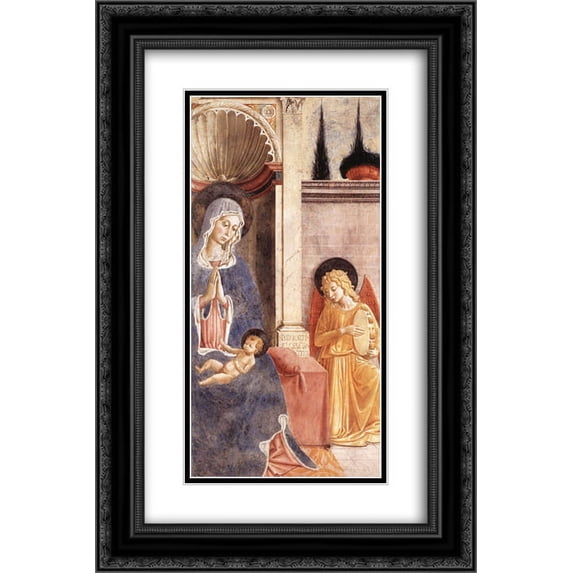 Benozzo Gozzoli 2x Matted 16x24 Black Ornate Framed Art Print 'Madonna and Child (detail)'