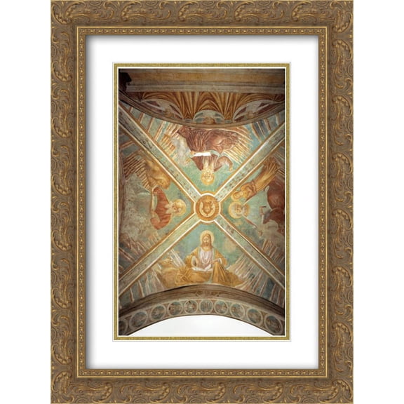 Benozzo Gozzoli 2x Matted 20x24 Gold Ornate Framed Art Print 'Tabernacle of the Madonna delle Tosse Four Evangelists'