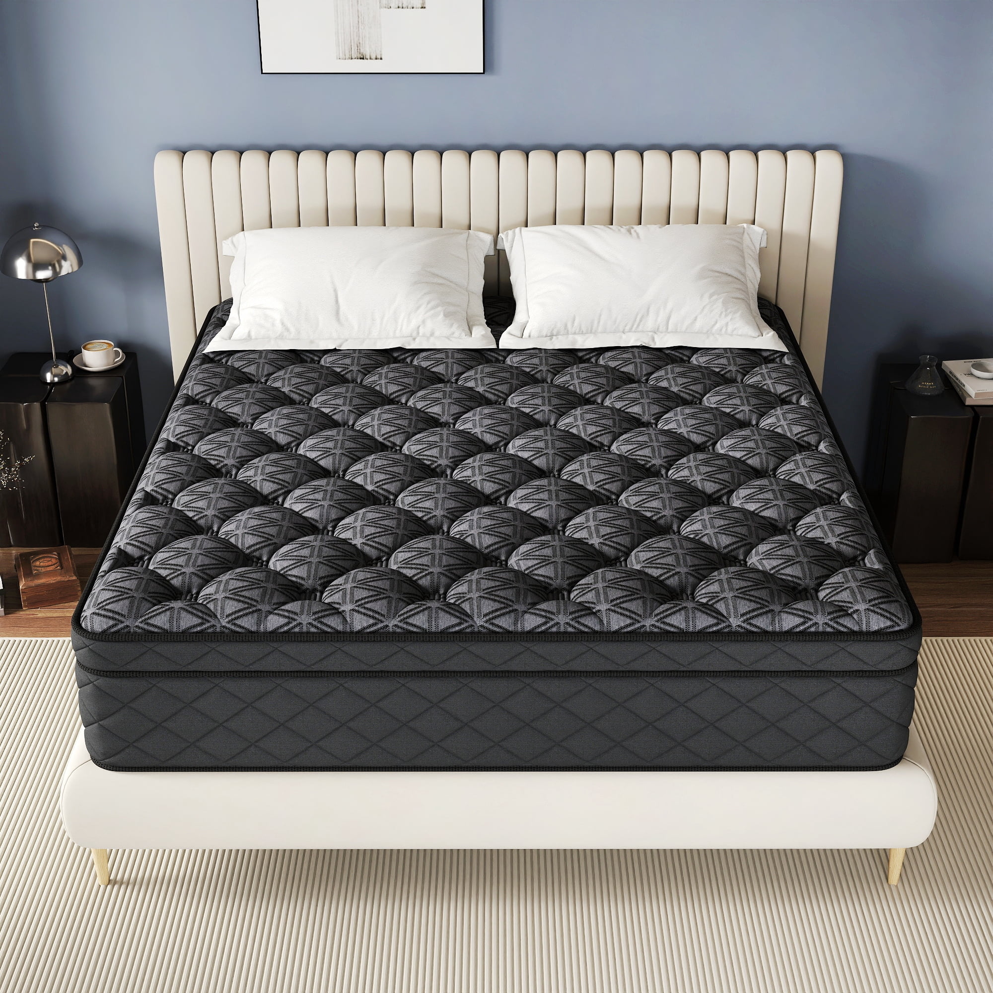 Benqian 12 inch Twin Mattress Gel Memory Foam Hybrid Medium Firm Edge Support Motion Isolation Mattress in a Box