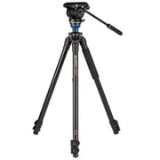 Benro A2573F 3-Section Aluminum Single Tube Video Tripod with S4PRO Flat Base Fluid Video Head