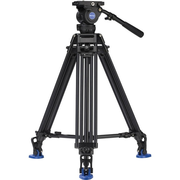 Benro BV8 3-Section Aluminum Alloy Twin Leg Video Tripod with Video Head and ML08 Mid-Level Spreader