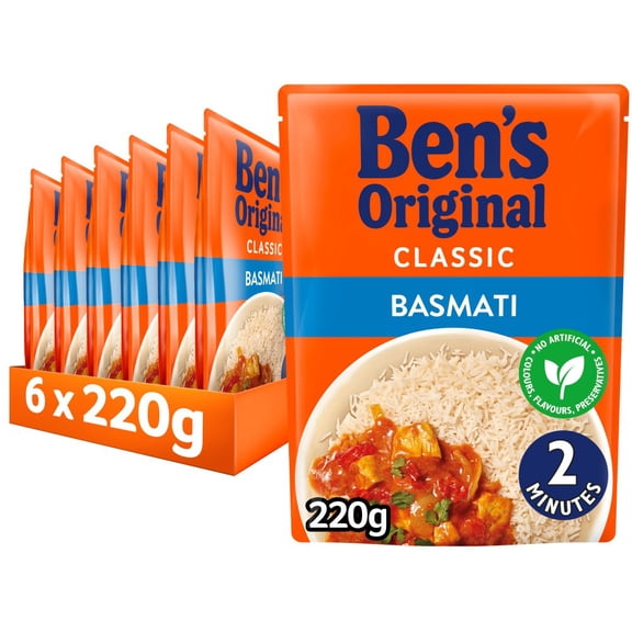 Bens Original Basmati Microwave Rice 220g (pack of 6)