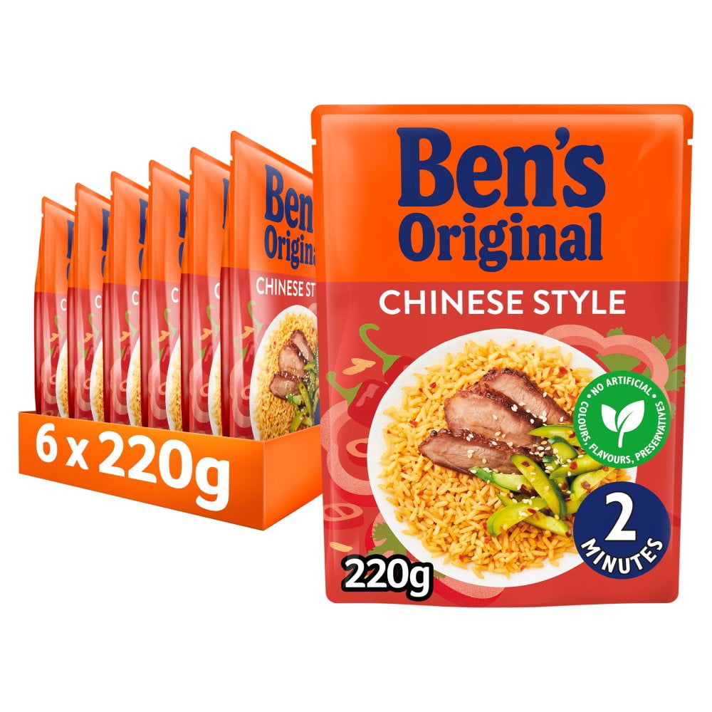 Bens Original Chinese Style Microwave Rice 220g (pack of 6)