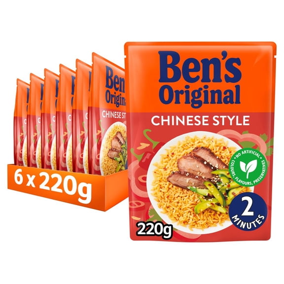 Bens Original Chinese Style Microwave Rice 220g (pack of 6)