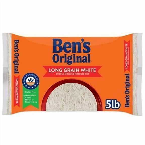 Bens Original Enriched Long Grain White Rice, Parboiled Rice, 5 Lb Bag - Pack of 2