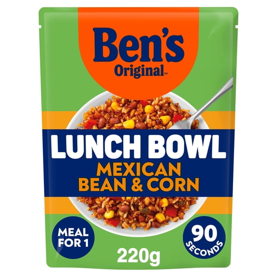 Bens Original Lunch Bowl Mexican Style Microwave Grains and Rice Instant Meal 220g, Imported from Britain