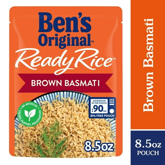 Bens Original Ready Rice Brown Basmati Rice, Easy Dinner Side, 8.5 oz Pouch - Pack of 3
