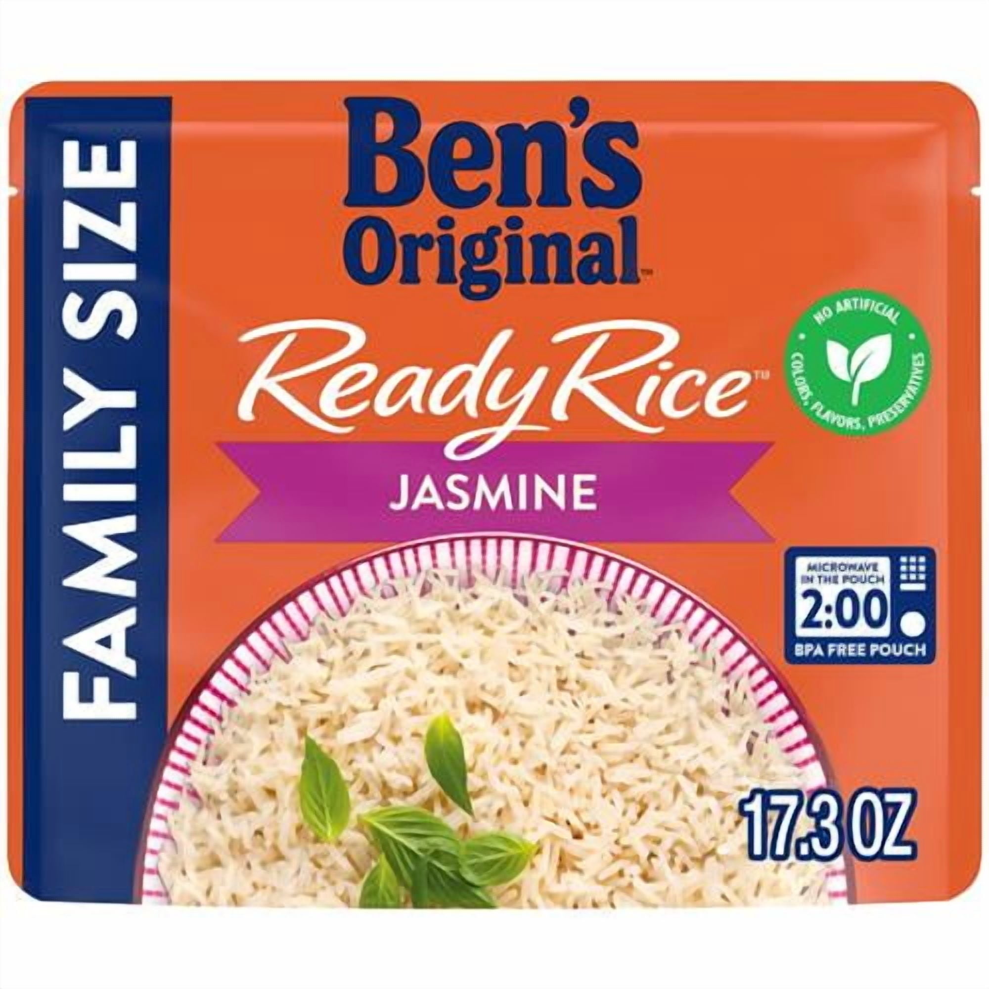Bens Original Ready Rice Jasmine Family Size Rice, Easy Dinner Side, 17 ...
