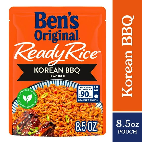 Bens Original Ready Rice Korean BBQ Flavored Rice, Easy Dinner Side, 8.5 oz Pouch - Pack of 3