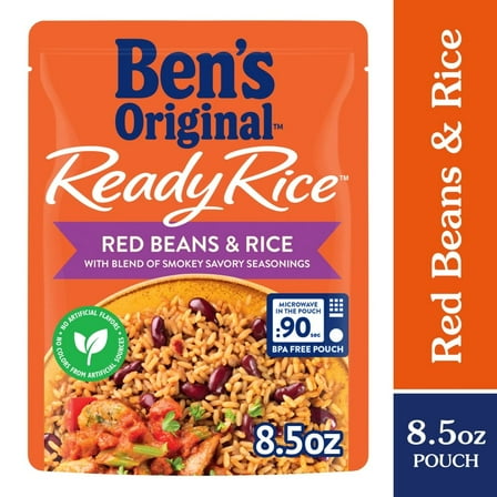 Bens Original Ready Rice Red Beans and Rice, Easy Flavored Rice Dinner Side, 8.5 oz Pouch - Pack of 3
