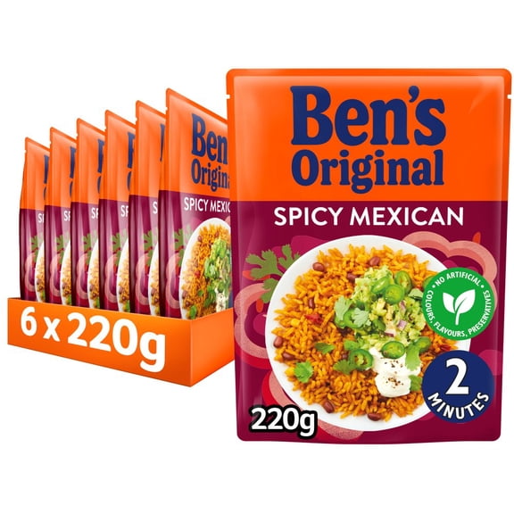 Bens Original Spicy Mexican Microwave Rice 220g (pack of 6)